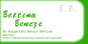 bettina bencze business card